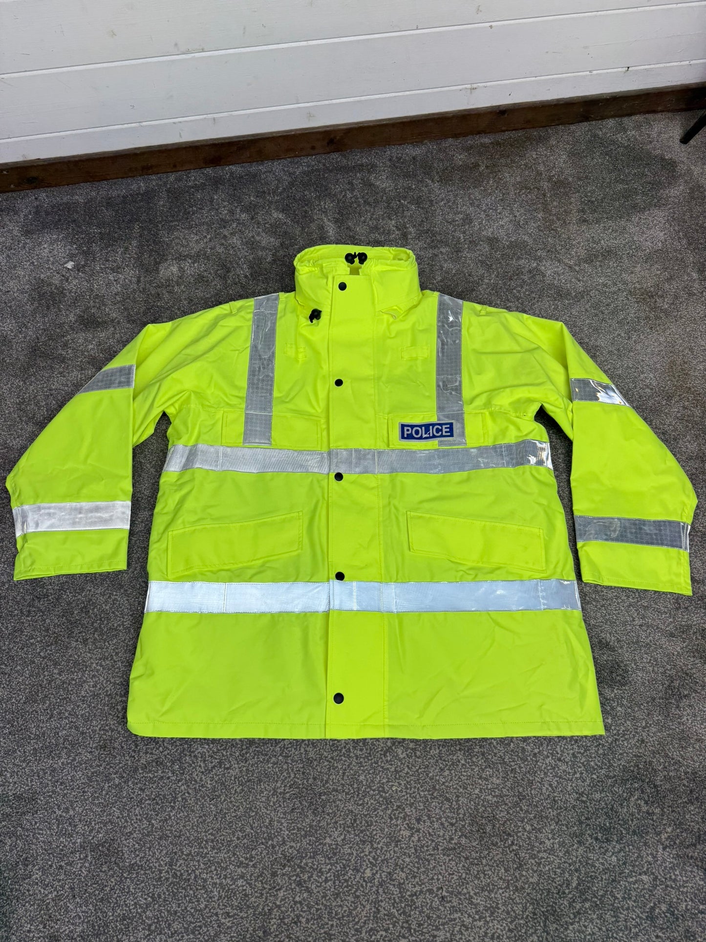 Ex Police Hi Vis Waterproof Jacket Coat With Liner Film TV Uniform Prop - Badged