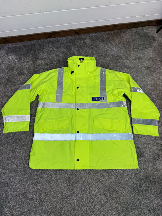 Ex Police Hi Vis Waterproof Jacket Coat With Liner Film TV Uniform Prop - Badged