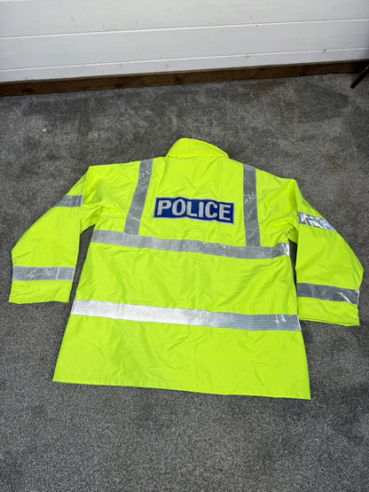 Ex Police Hi Vis Waterproof Jacket Coat With Liner Film TV Uniform Prop - Badged