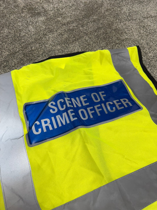 Ex Police SOCO Scene Of Crime Officer Hi Vis Vest - Badged