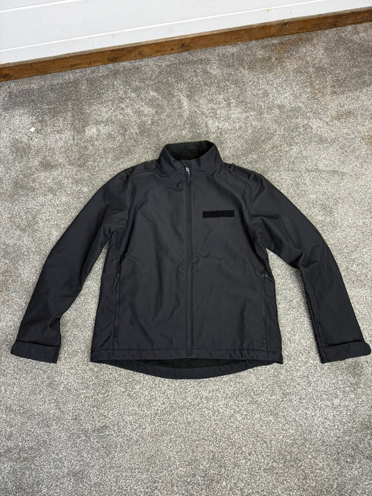 Ex Police Black Soft Shell Fleece Plain Jacket Security Patrol TV Film Model