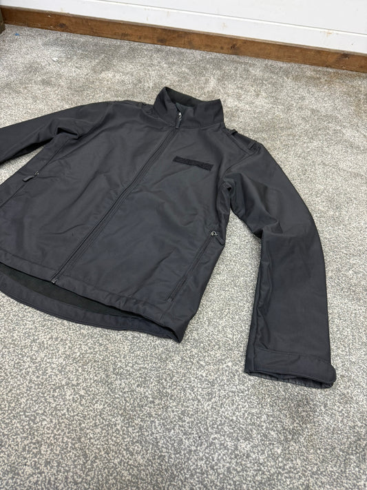 Ex Police Black Soft Shell Fleece Plain Jacket Security Patrol TV Film Model