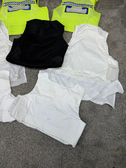 7x Ex Police Body Armour Cover Vest Job Lot Overt & Covert Security Film TV