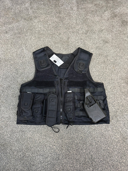 Safariland Black Molle Vest Taser Holster & Pouches Tactical Security Vest - Medium