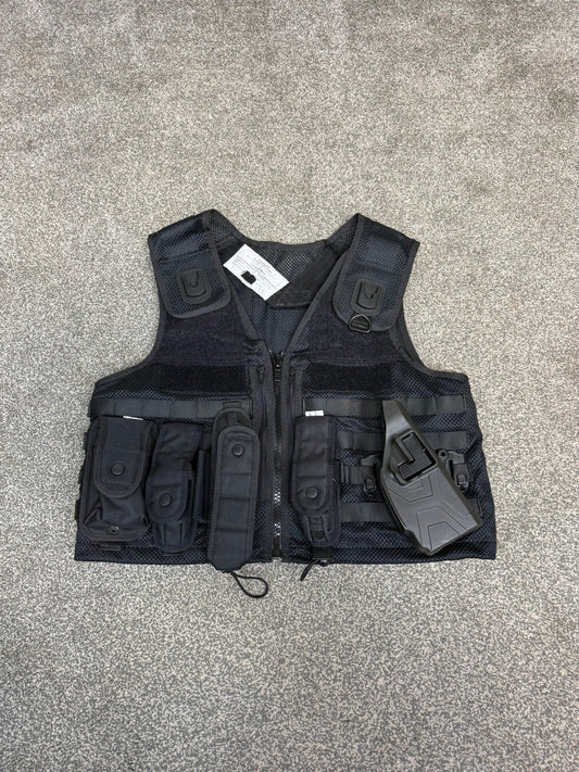 Safariland Black Molle Vest Taser Holster & Pouches Tactical Security Vest - Medium