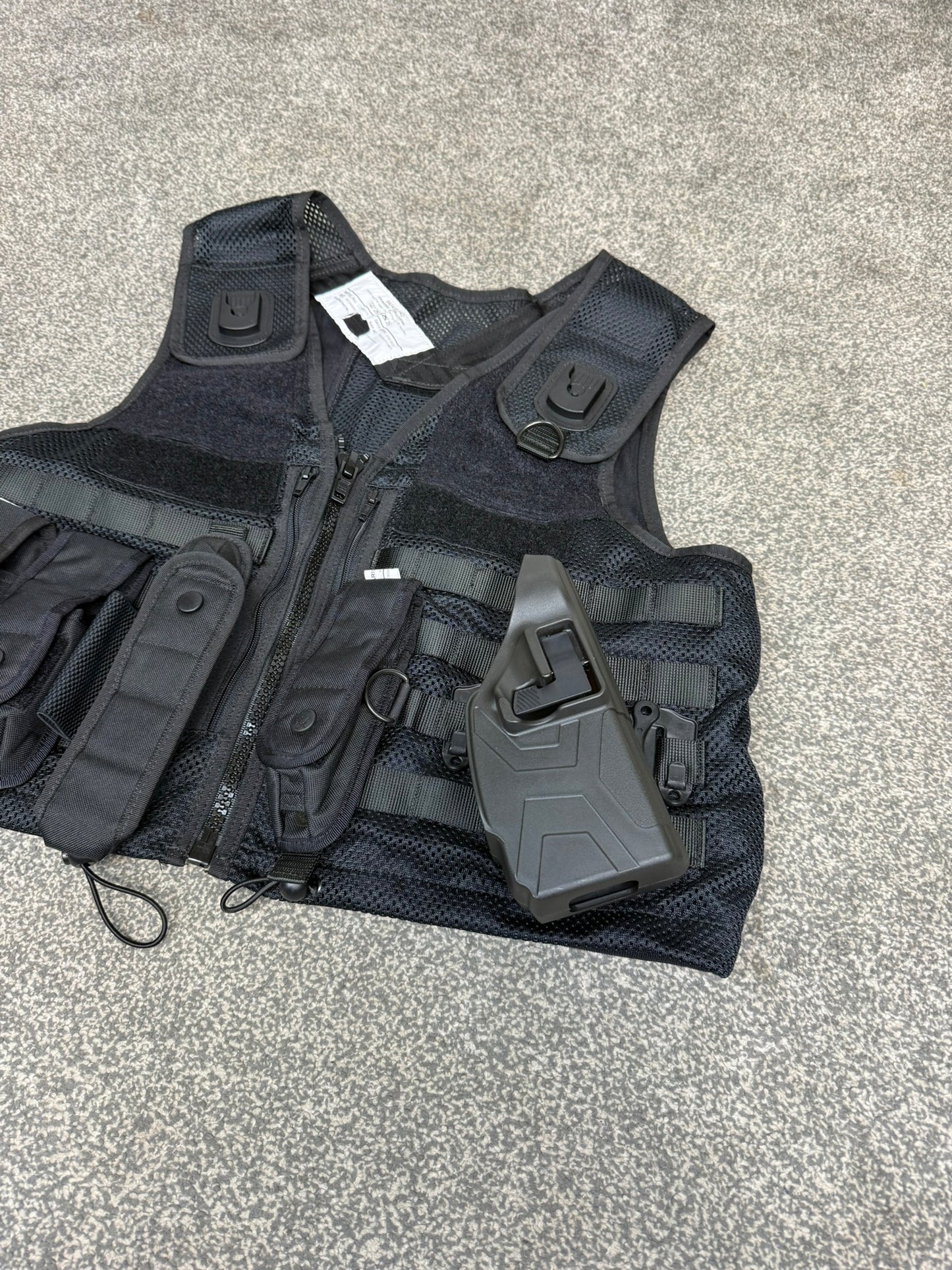 Safariland Black Molle Vest Taser Holster & Pouches Tactical Security Vest - Medium