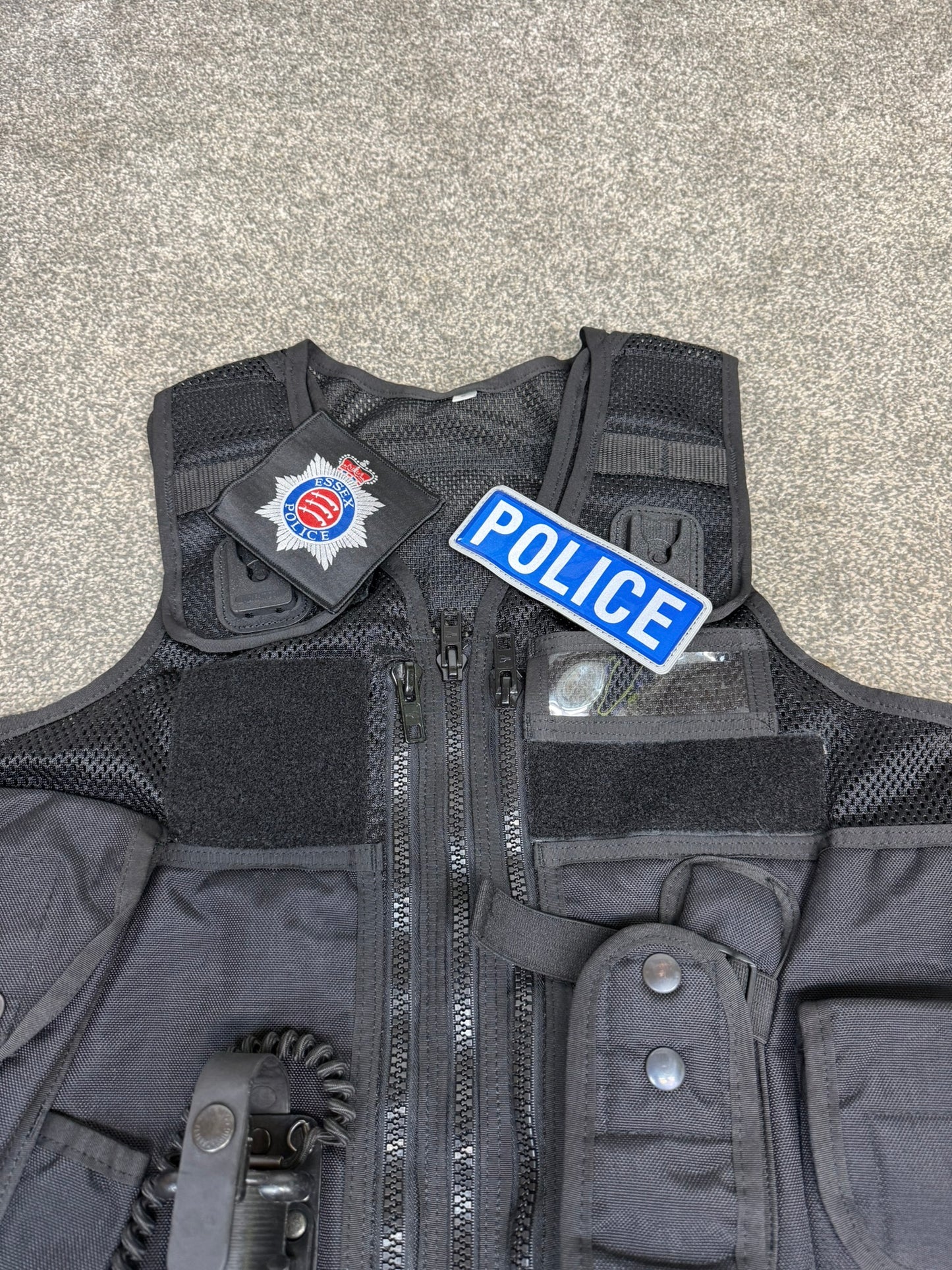 Ex Essex Police Black Arktis Tactical Utility Vest & Pouches Security Airsoft - Small