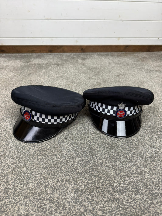 2x Ex Essex Police Peak Caps Patrol Hat Collector Memorabilia Display