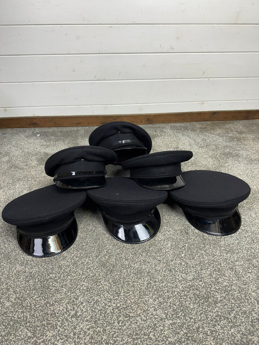 Ex Police Black Peak Cap Genuine Issue Chauffeur Fancy Dress Film Prop Collectible