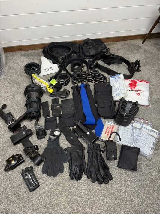 Ex Police Accessory Job Lot Belts Pouches Gloves Riot Security Bundle Lot