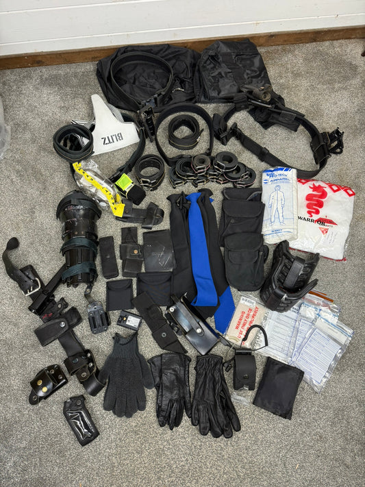 Ex Police Accessory Job Lot Belts Pouches Gloves Riot Security Bundle Lot