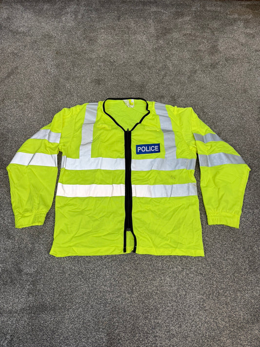 Ex Police Hi Vis Lightweight Long Sleeve Vest BADGED Hook & Loop