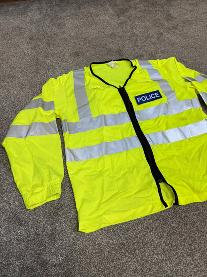 Ex Police Hi Vis Lightweight Long Sleeve Vest BADGED Hook & Loop