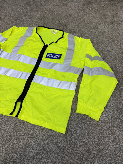 Ex Police Hi Vis Lightweight Long Sleeve Vest BADGED Hook & Loop