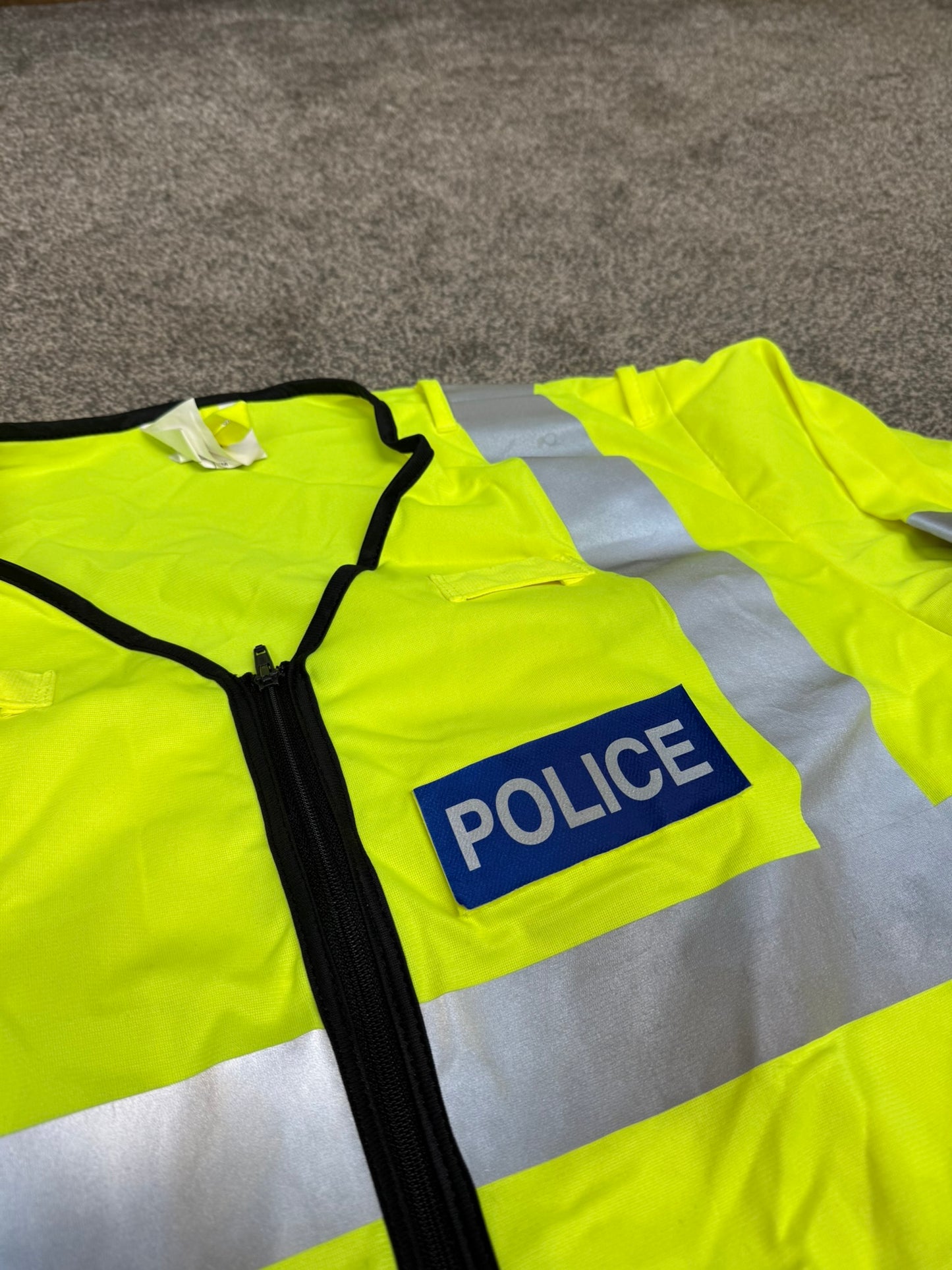 Ex Police Hi Vis Lightweight Long Sleeve Vest BADGED Hook & Loop