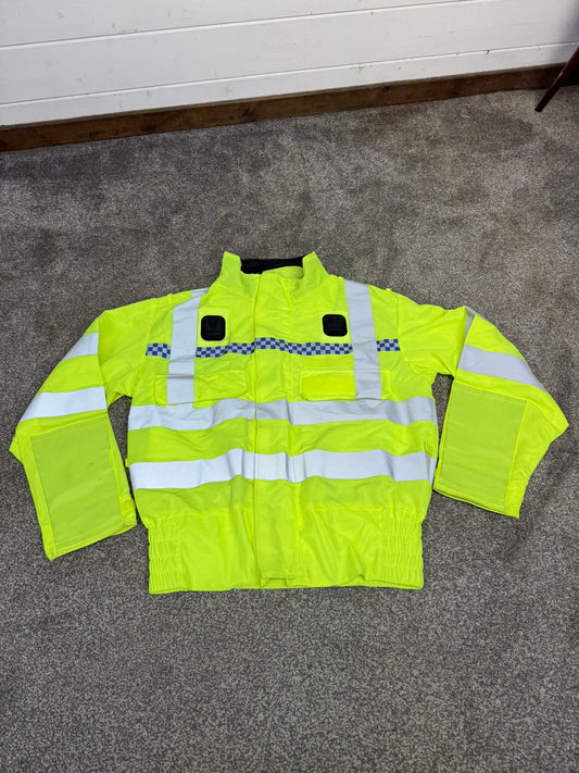 Hi Vis Lightweight Motorbike Bomber Jacket Ex Police Security Recovery Biker G2