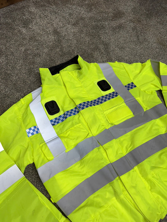 Hi Vis Lightweight Motorbike Bomber Jacket Ex Police Security Recovery Biker G2