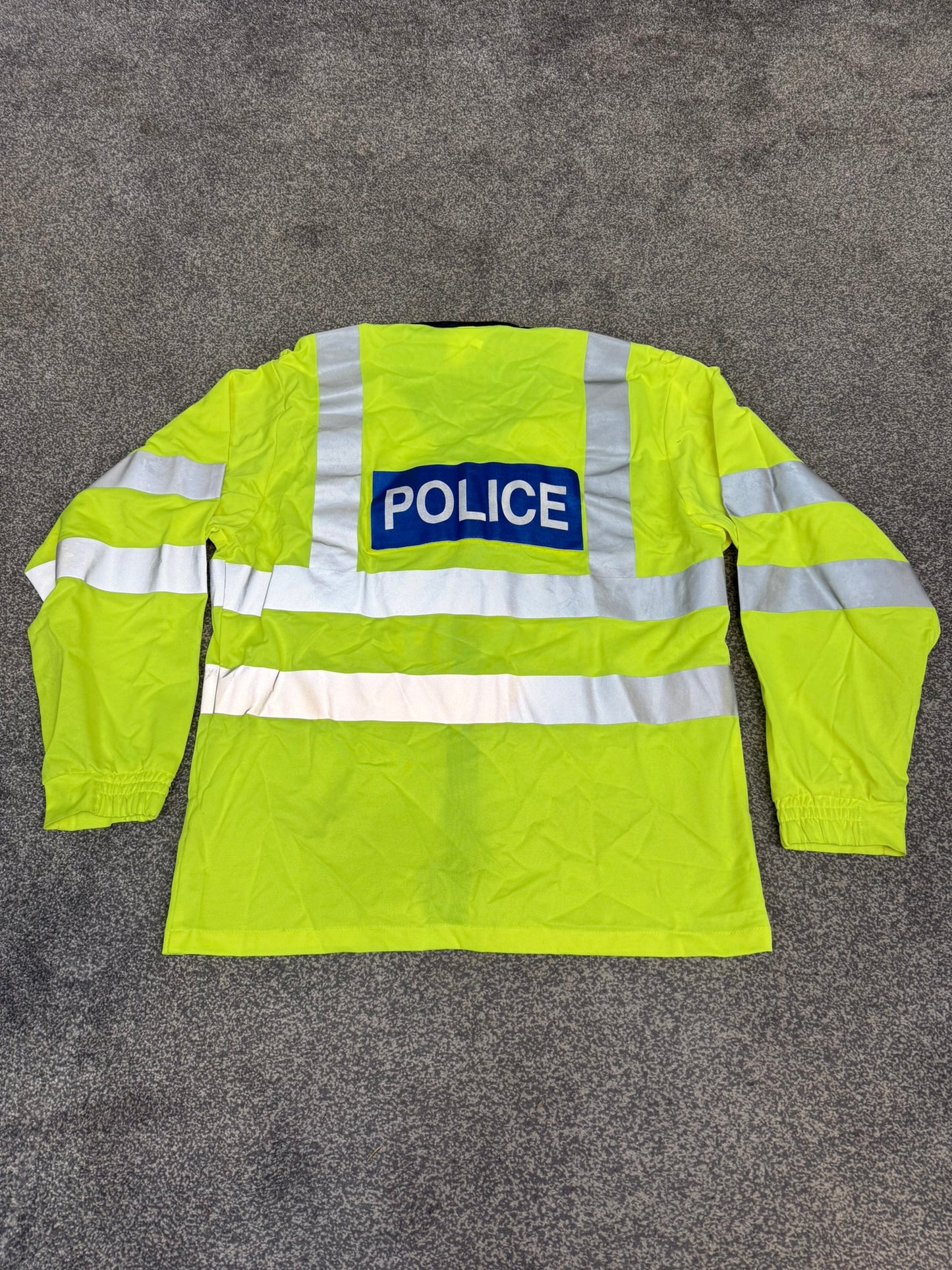 Ex Police Hi Vis Lightweight Long Sleeve Vest BADGED Hook & Loop