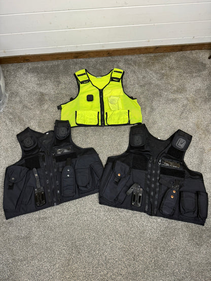 3x Ex Police Arktis Utility Tac Vest Black & Hi-Vis Job Lot Security Equipment Patrol