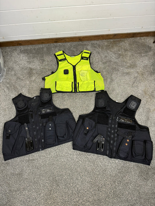 3x Ex Police Arktis Utility Tac Vest Black & Hi-Vis Job Lot Security Equipment Patrol