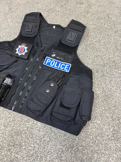 Ex Essex Police Black Arktis Tactical Utility Vest & Pouches Security Airsoft - Large