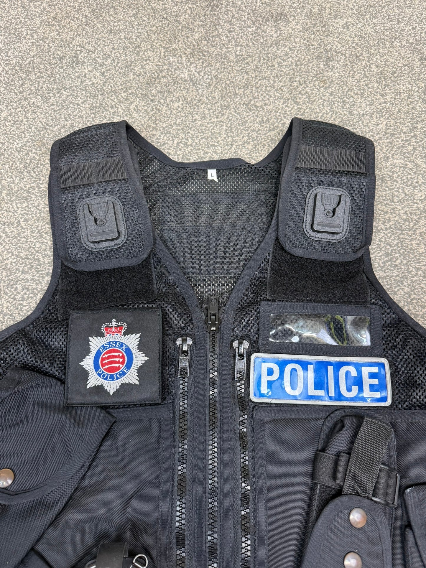 Ex Essex Police Black Arktis Tactical Utility Vest & Pouches Security Airsoft - Large