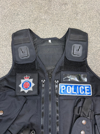 Ex Essex Police Black Arktis Tactical Utility Vest & Pouches Security Airsoft - Large