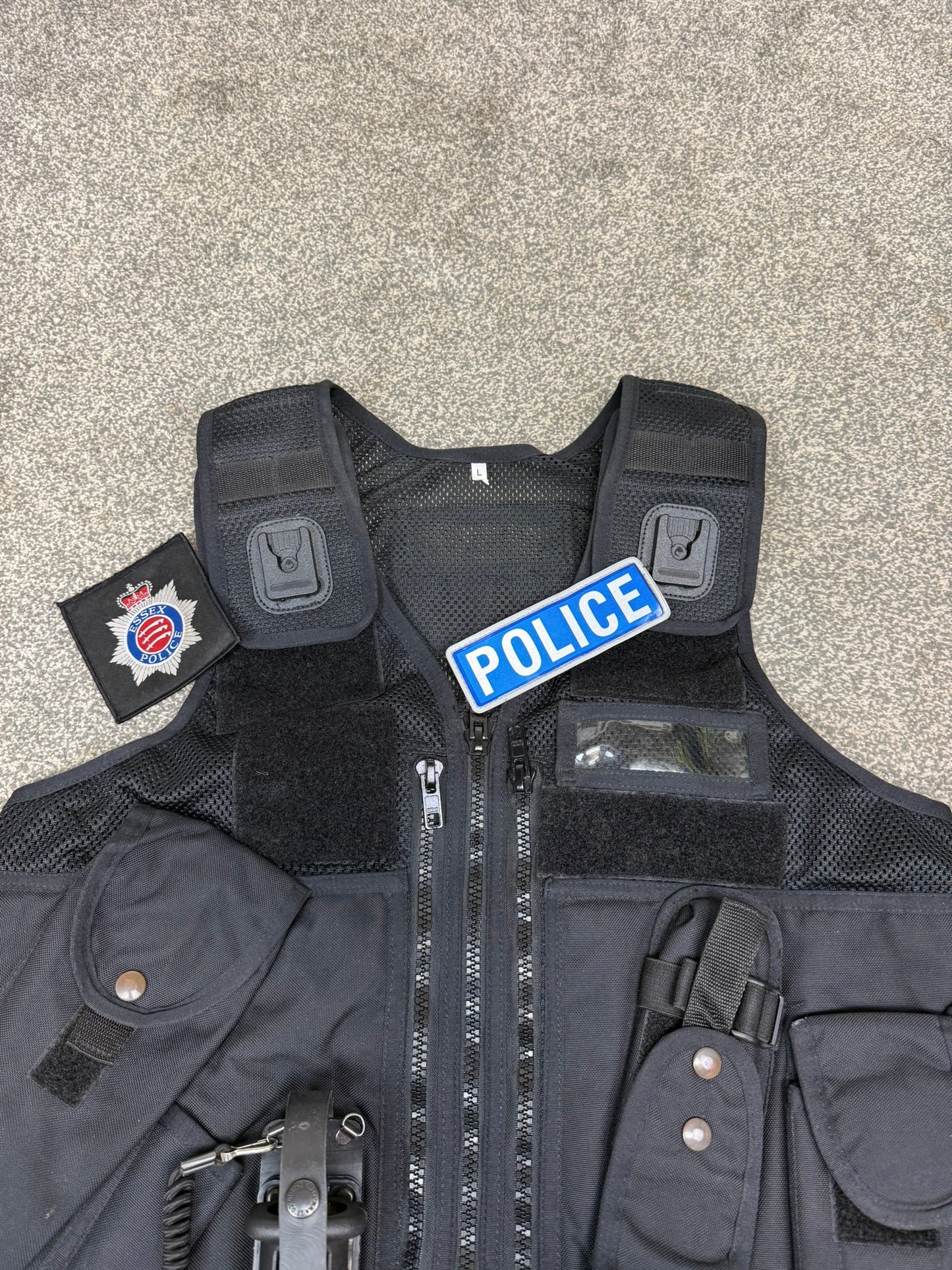 Ex Essex Police Black Arktis Tactical Utility Vest & Pouches Security Airsoft - Large