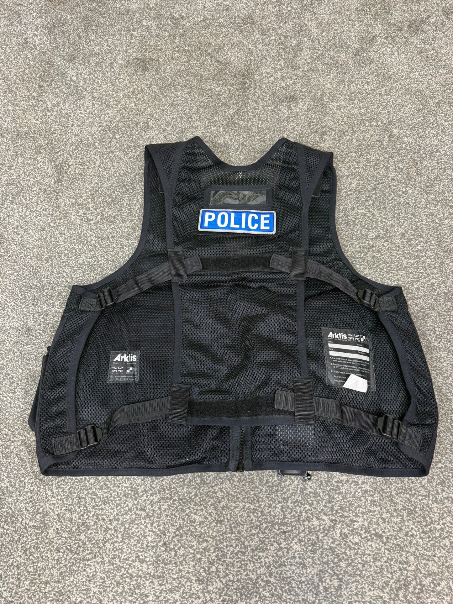 Ex Essex Police Black Arktis Tactical Utility Vest & Pouches Security Airsoft - Large
