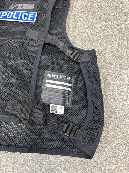 Ex Essex Police Black Arktis Tactical Utility Vest & Pouches Security Airsoft - Large