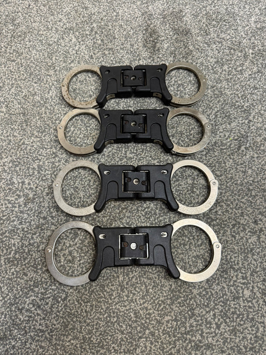 4x Ex Police Hiatt Folding Handcuffs Job Lot Cuffs Spares Repair Film Props