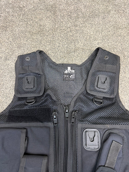 Ex Police Arktis Black Utility Tac Vest LARGE Equipment Vest Security Patrol Airsoft