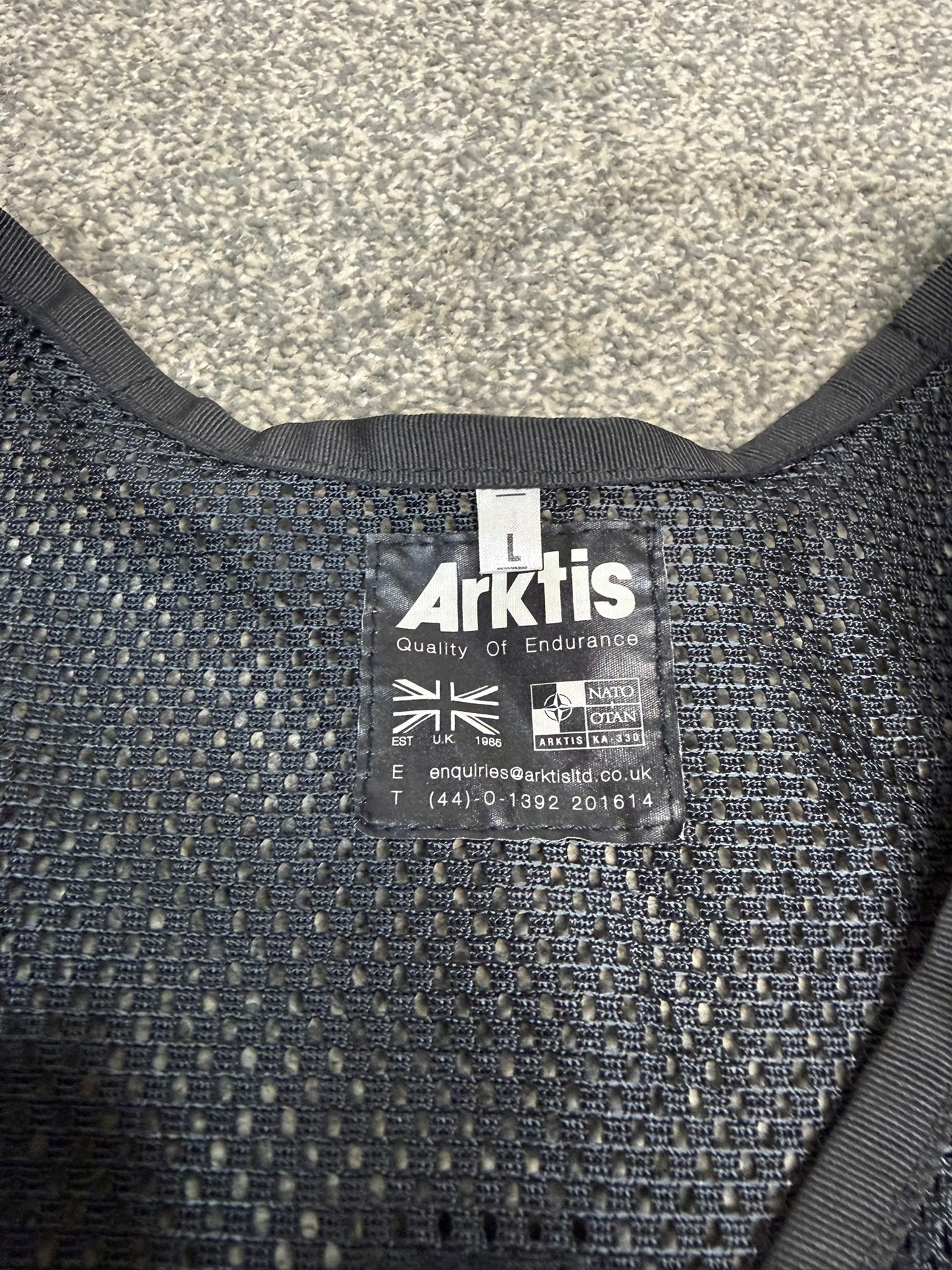 Ex Police Arktis Black Utility Tac Vest LARGE Equipment Vest Security Patrol Airsoft