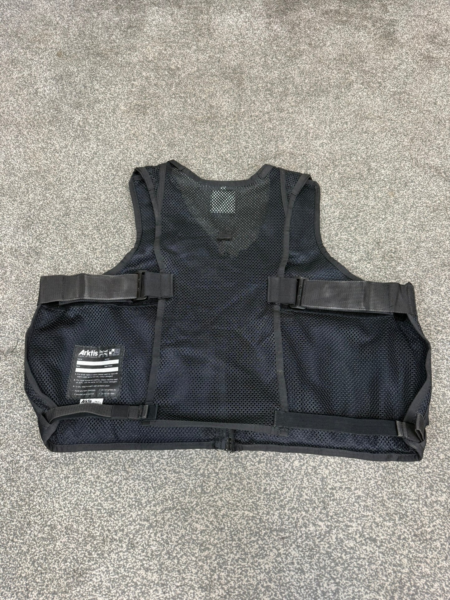 Ex Police Arktis Black Utility Tac Vest LARGE Equipment Vest Security Patrol Airsoft