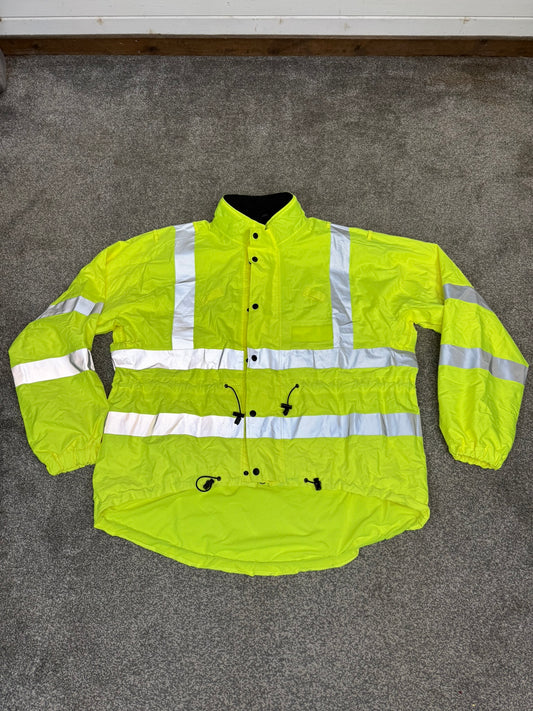 Ex Police Hi Vis Waterproof Cycling Jacket Cycle Coat Scooped Security Walking - XXL