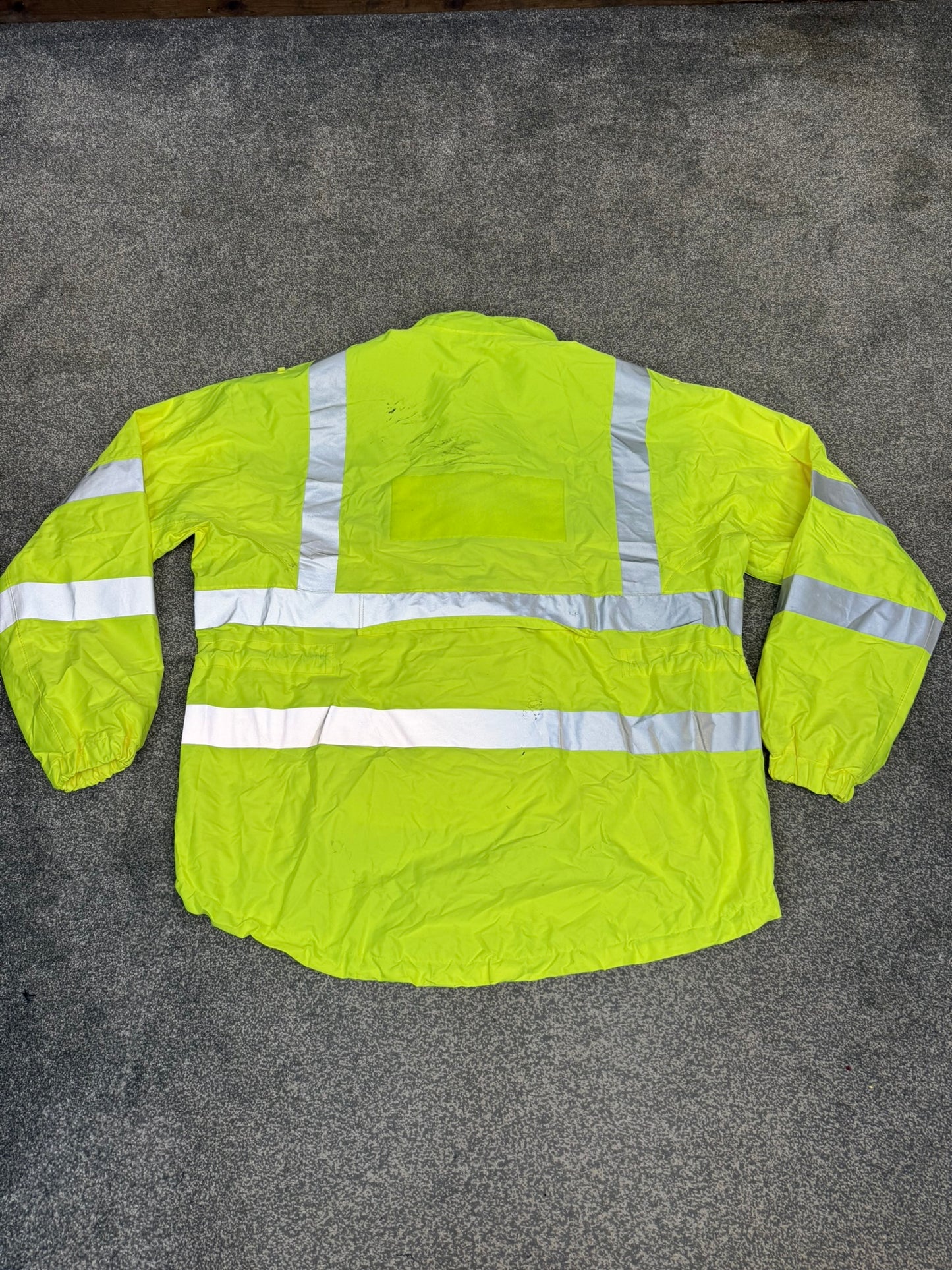 Ex Police Hi Vis Waterproof Cycling Jacket Cycle Coat Scooped Security Walking - XXL
