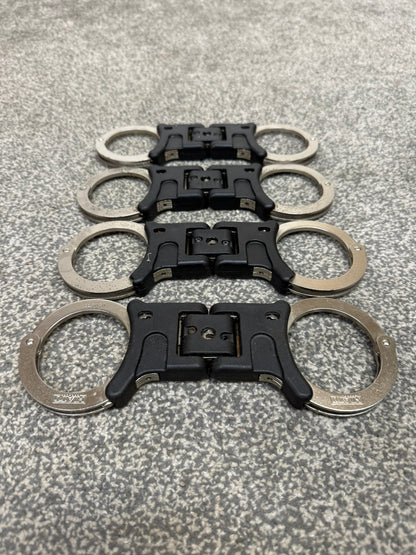 4x Ex Police Hiatt Folding Handcuffs Job Lot Cuffs Spares Repair Film Props