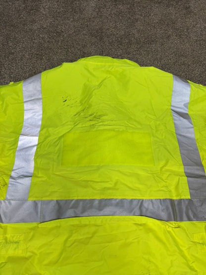Ex Police Hi Vis Waterproof Cycling Jacket Cycle Coat Scooped Security Walking - XXL