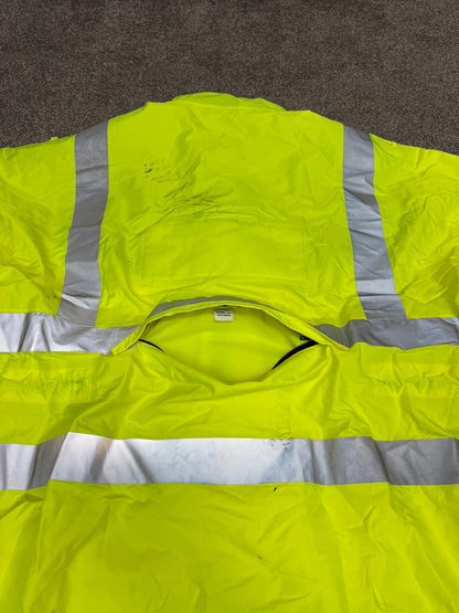 Ex Police Hi Vis Waterproof Cycling Jacket Cycle Coat Scooped Security Walking - XXL