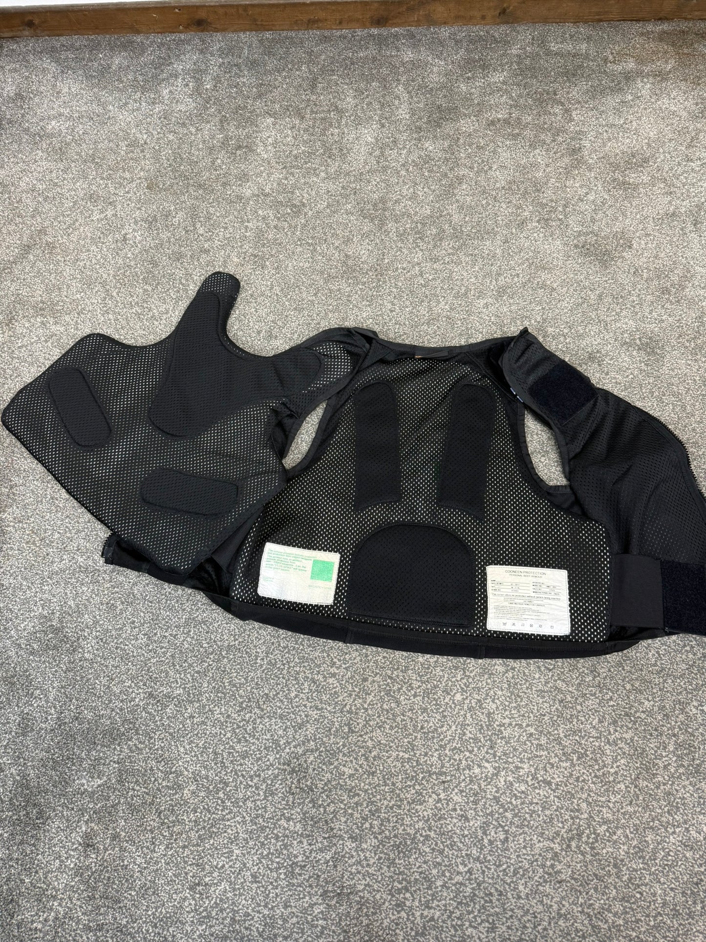 Ex Police Black Cooneen Body Armour Vest Anti Stab & Ballistic HG1A & KR1 Security - MEDIUM
