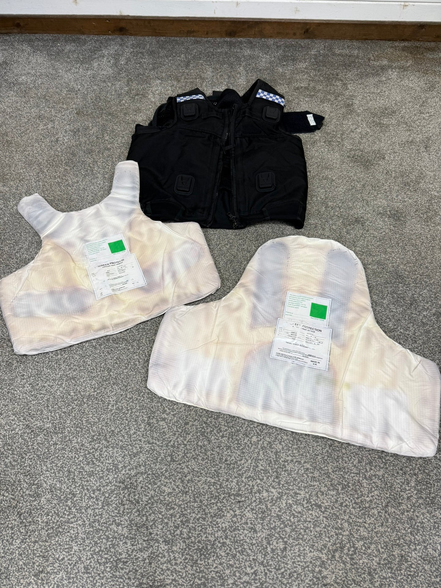 Ex Police Black Cooneen Body Armour Vest Anti Stab & Ballistic HG1A & KR1 Security - MEDIUM