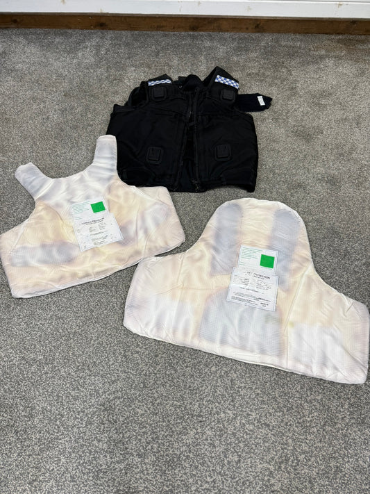 Ex Police Black Cooneen Body Armour Vest Anti Stab & Ballistic HG1A & KR1 Security - MEDIUM