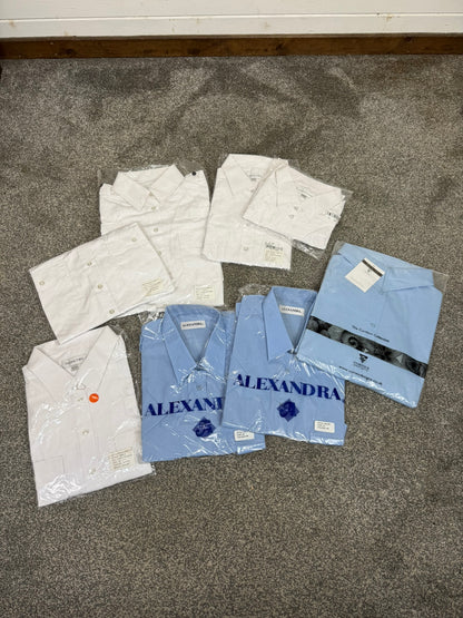 8x Ex Police Female Ladies Shirt Job Lot White & Blue Uniform Shirts