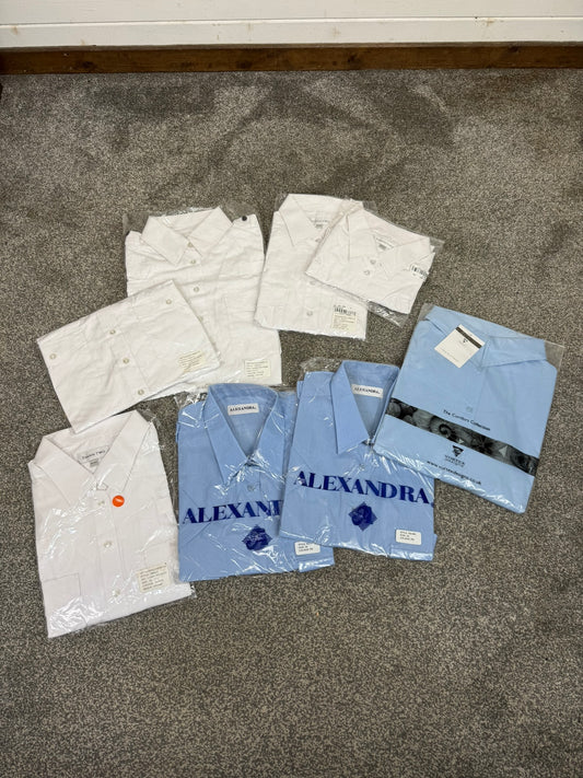 8x Ex Police Female Ladies Shirt Job Lot White & Blue Uniform Shirts