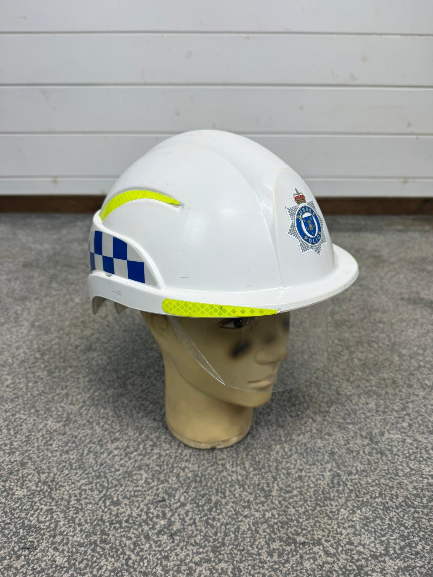 Ex Sussex Police Centurion Safety Helmet With Visor TV Film Uniform Memorabilia Display