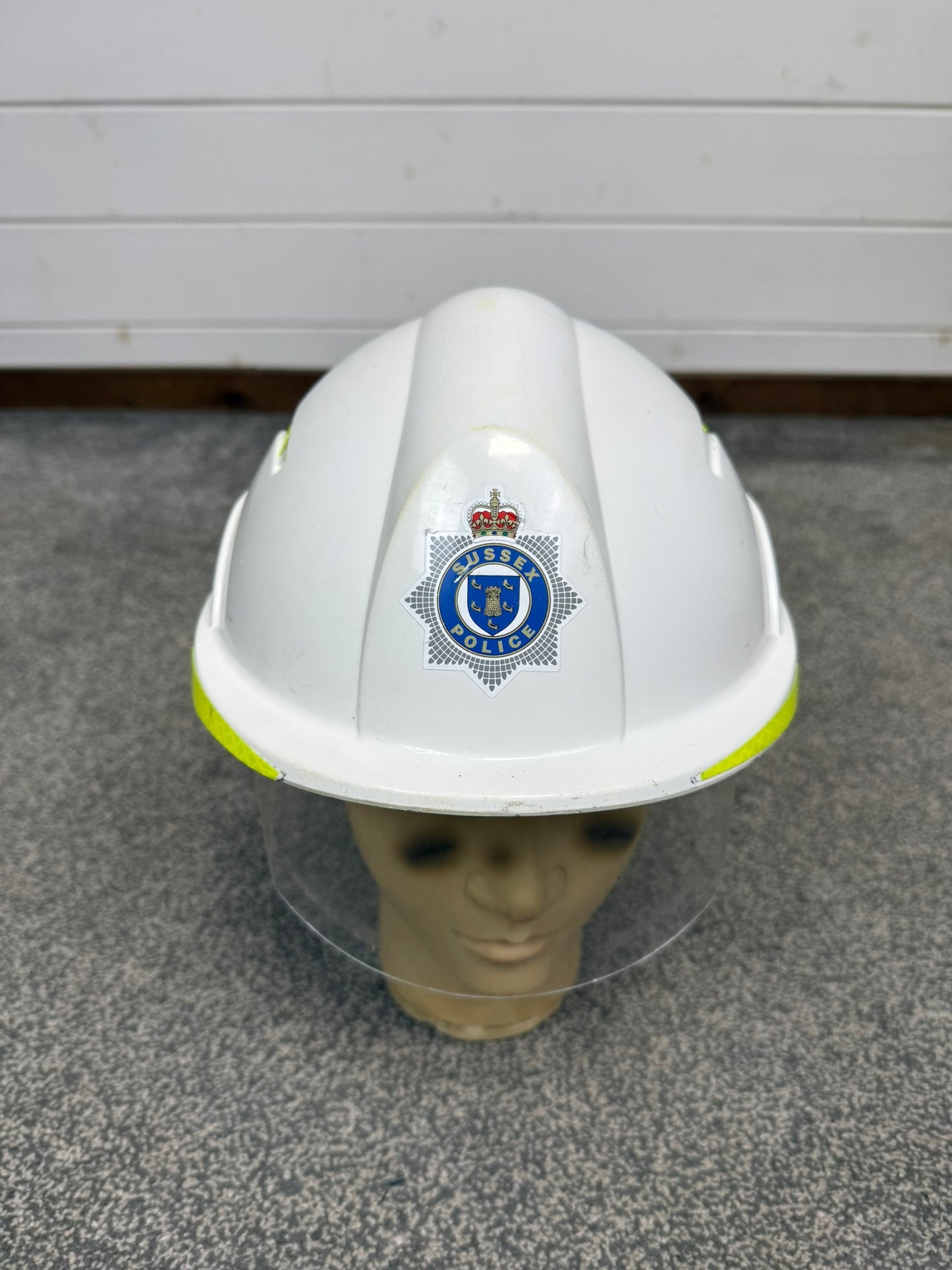 Ex Sussex Police Centurion Safety Helmet With Visor TV Film Uniform Memorabilia Display