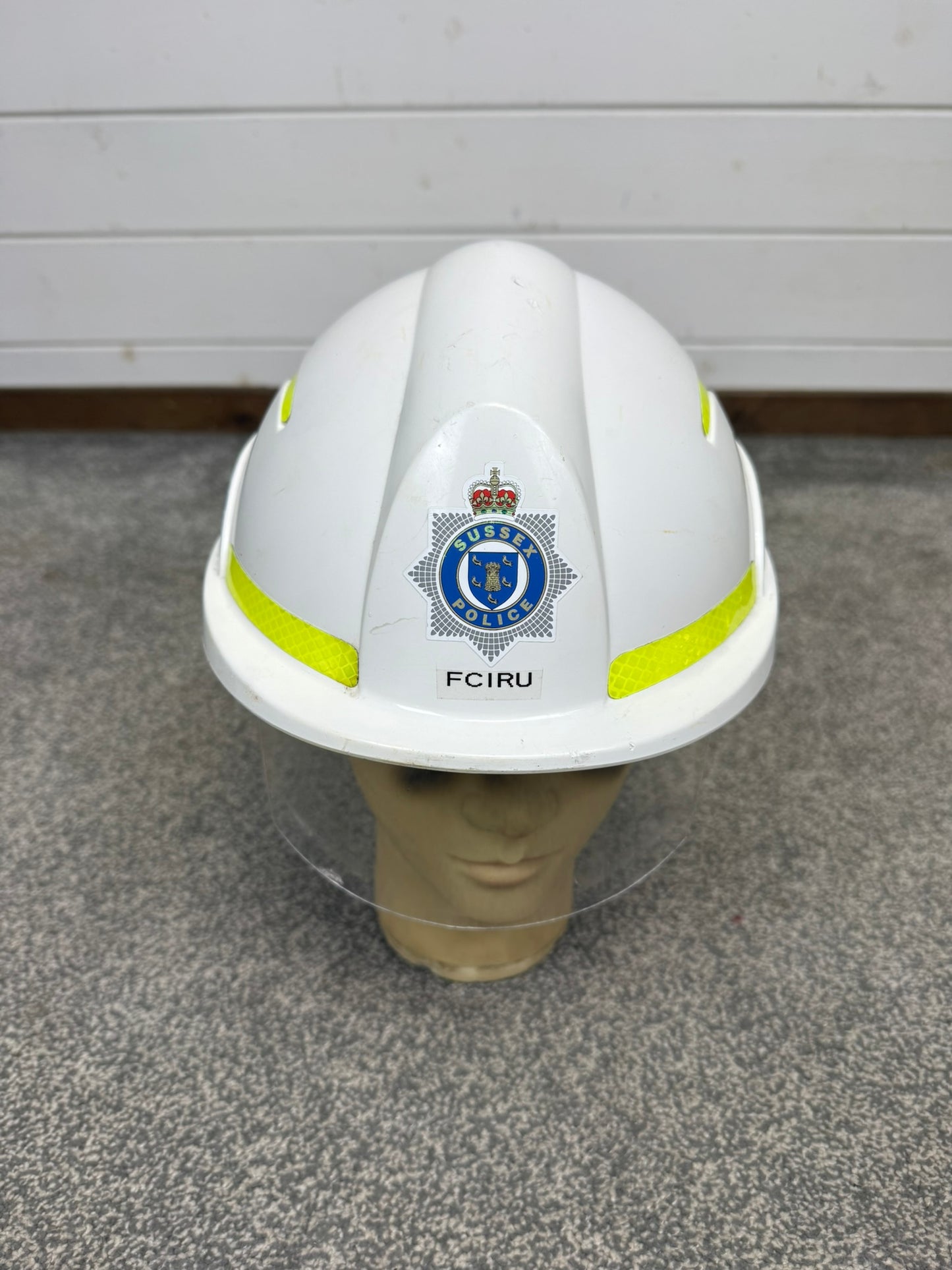 Ex Sussex Police Centurion Safety Helmet With Visor TV Film Uniform Memorabilia Display
