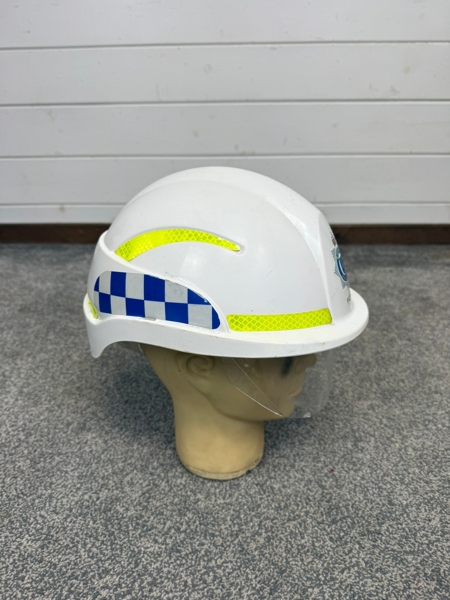 Ex Sussex Police Centurion Safety Helmet With Visor TV Film Uniform Memorabilia Display