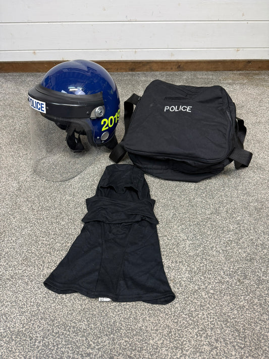 Ex Police Guardian Riot Helmet Hood & Bag TV Film Collectable Display