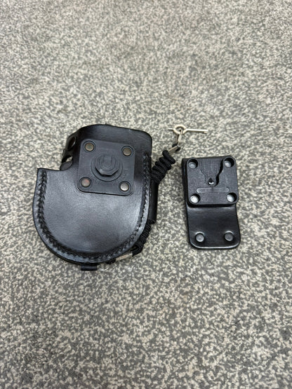Ex Police Folding Hiatt Handcuffs Hinged Cuffs Pouch & Key Security Collectable